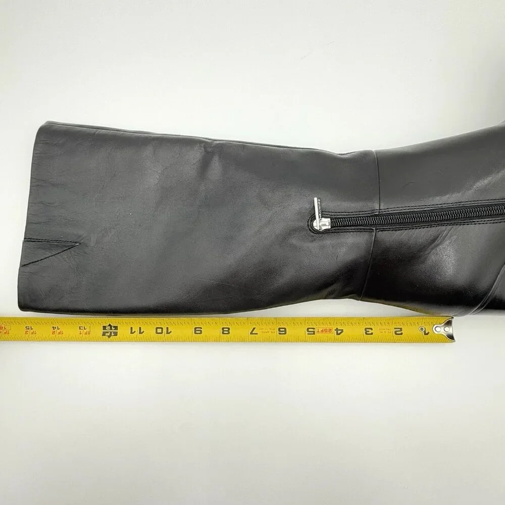 Calvin Klein Women's Size 7 M Dawna Leather Tall Knee High Boots Black NEW - Picture 10 of 13